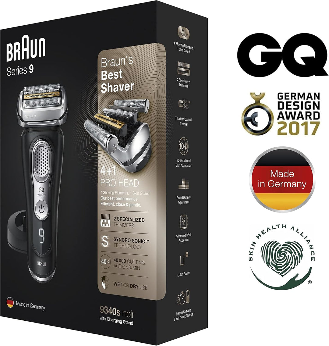 Braun Series 9 Premium Rasierer Herren mit 4+1 Scherkopf, Elektrorasierer & Trimmer für Präzision, L