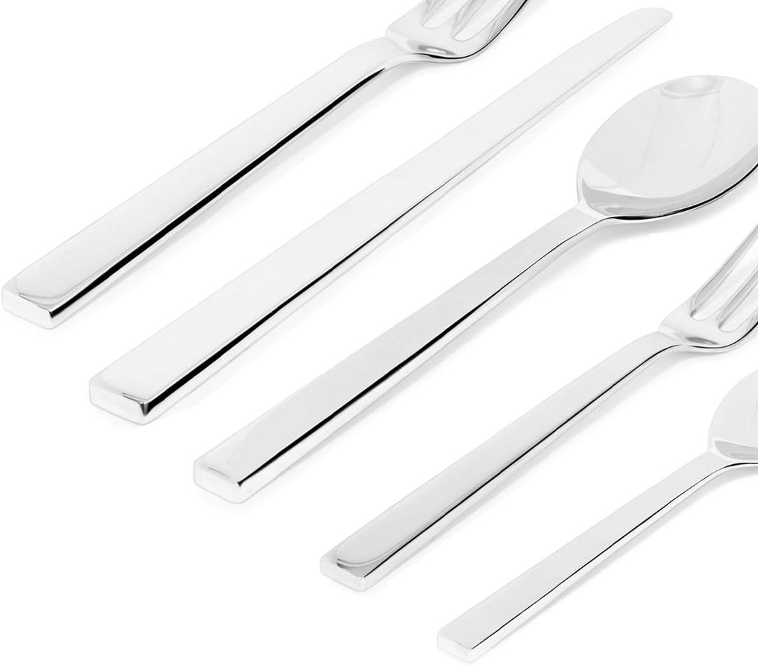 Alessi DC05S5 Santiago Besteckset 5tlg. Tafellöffel,Tafelgabel,Tafelmesser, Teelöffel und eine Desse