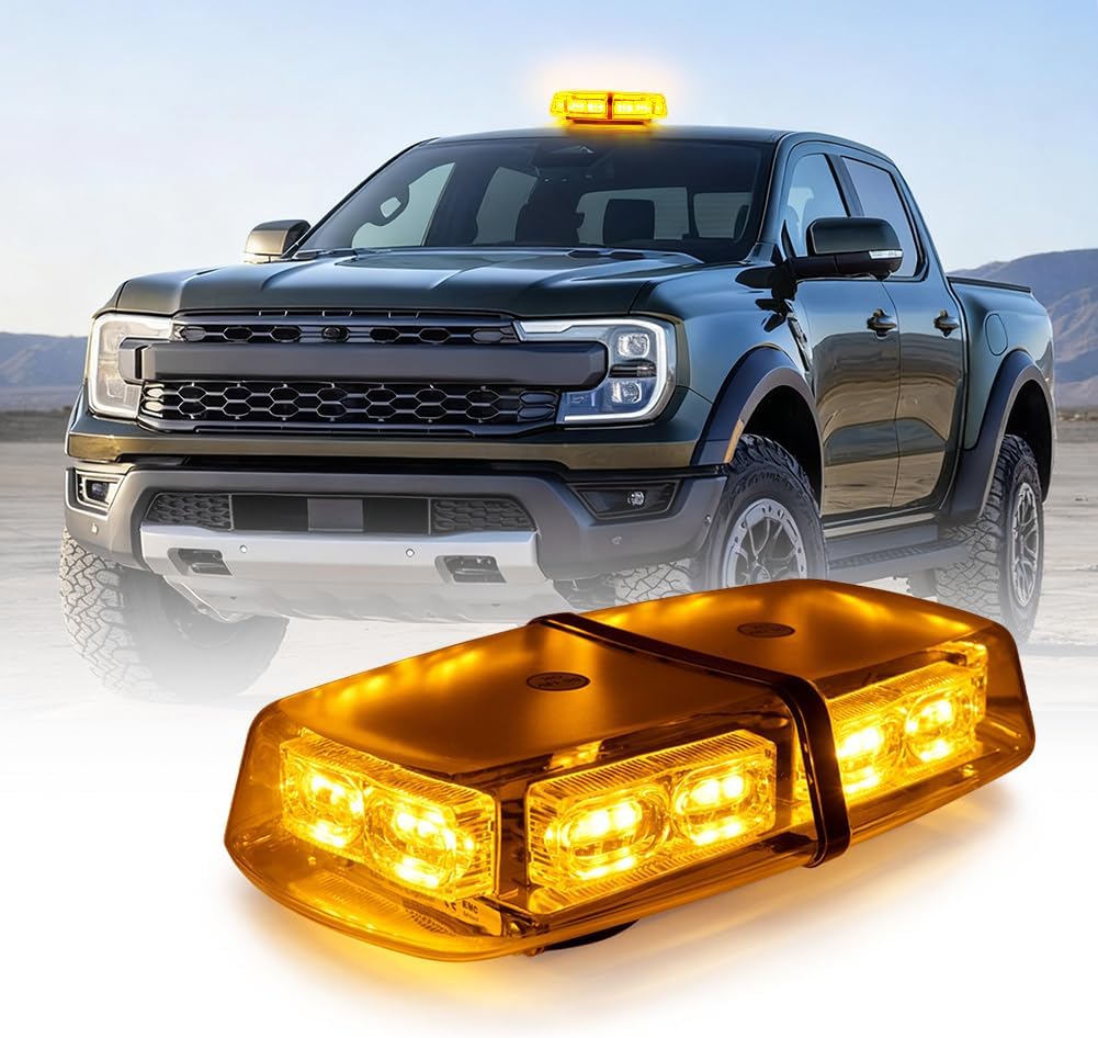 ROUTEKING 36 LED Warnleuchte - 12/24V Rundumkennleuchte Warnlicht 7 Modi Light Mit Super Magnetfuss,