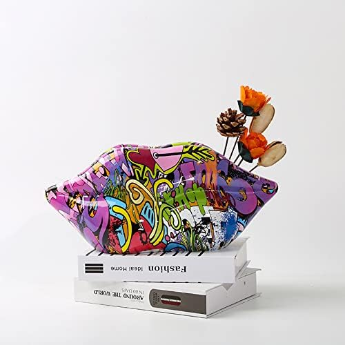 xuejuanshop Kunsthandwerk minimalistisch Moderne Kreative Farbe Dreidimensionale grosse Lippen Dekor