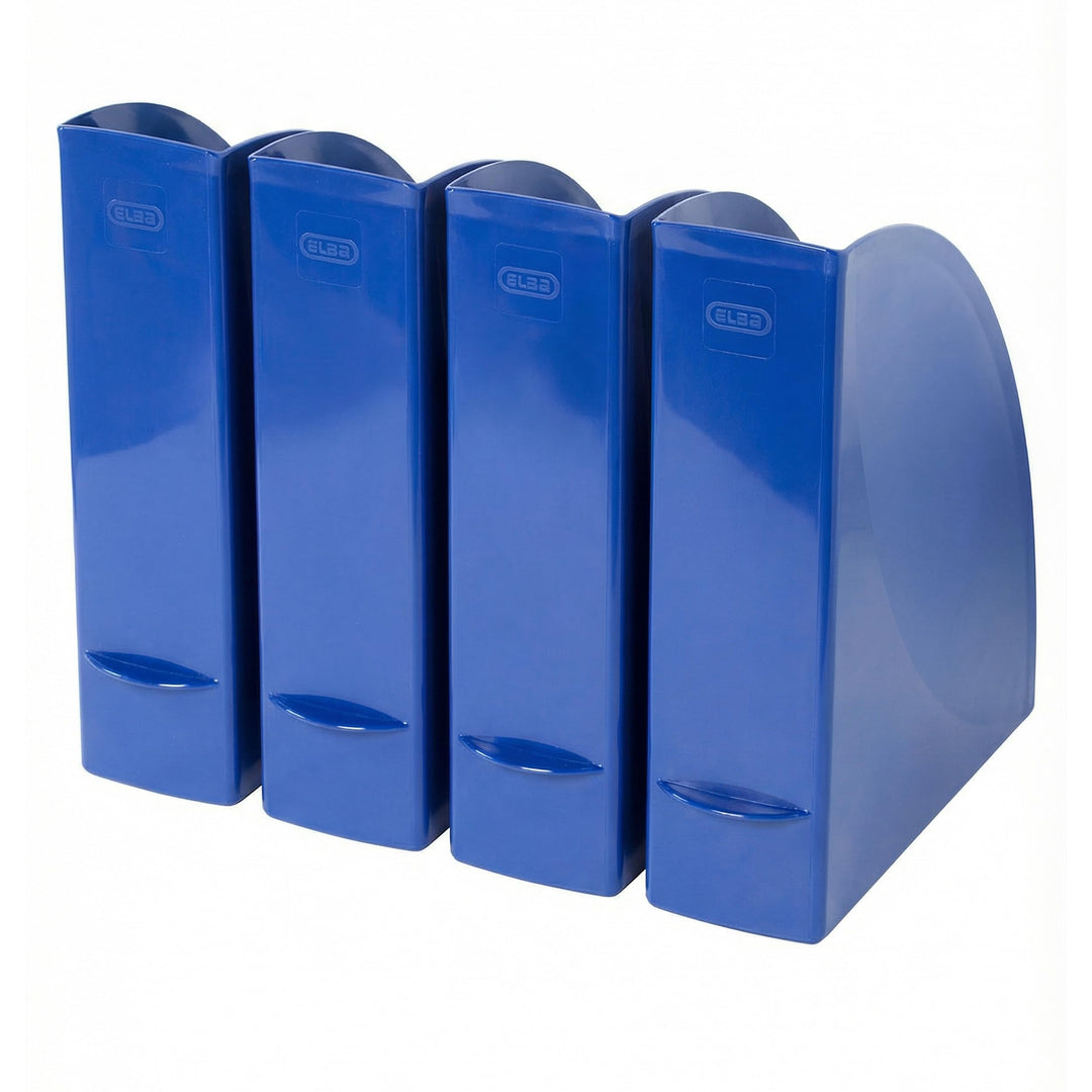 ELBA Stehsammler aus Kunststoff, für A4, blau, 4er Pack, blau