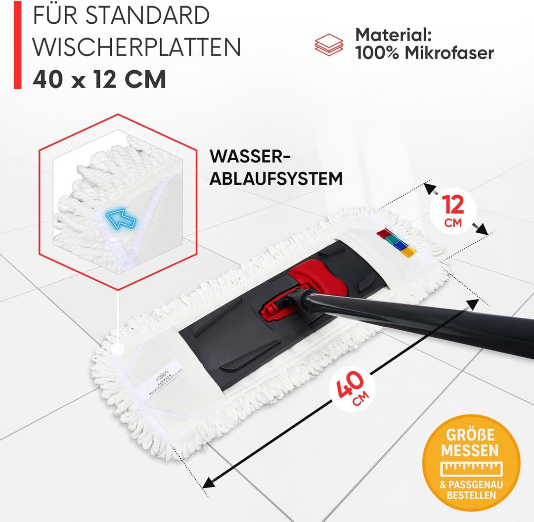 Wischmopp Bezug für Ecken & Fugen - Bodenwischer, Wischbezug von WOWtowelz – 40 cm Variante - 10er S
