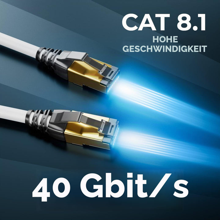 deleyCON 5x 1m CAT8.1 Patchkabel Netzwerkkabel Datenkabel S/FTP PIMF 2000 MHz 40 Gbit RJ45 LAN DSL K