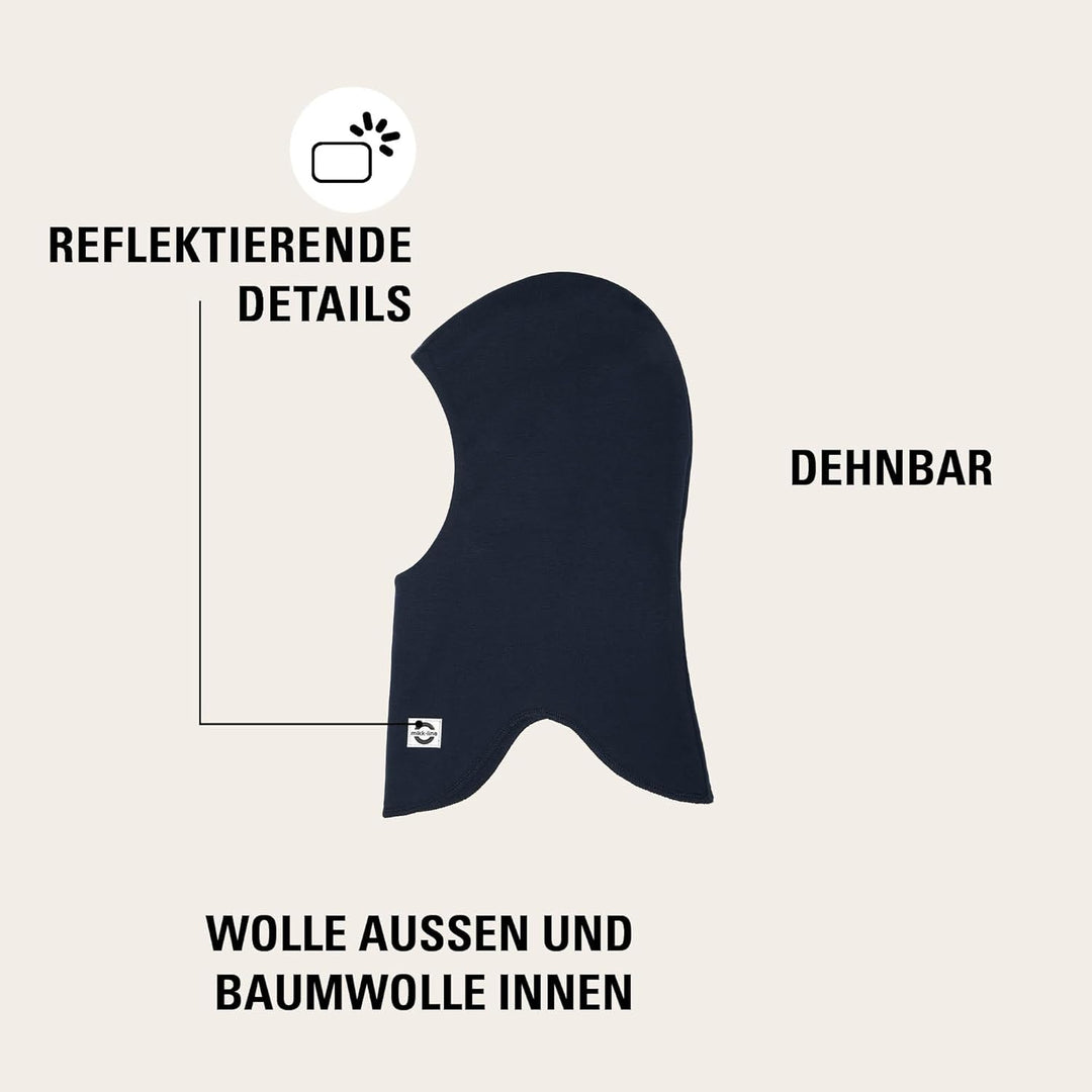 Mikk-line Schalmütze Kinder | Balaclava Kinder Mit 100% Mulesing-Freier Merinowolle | Isolierend Wol