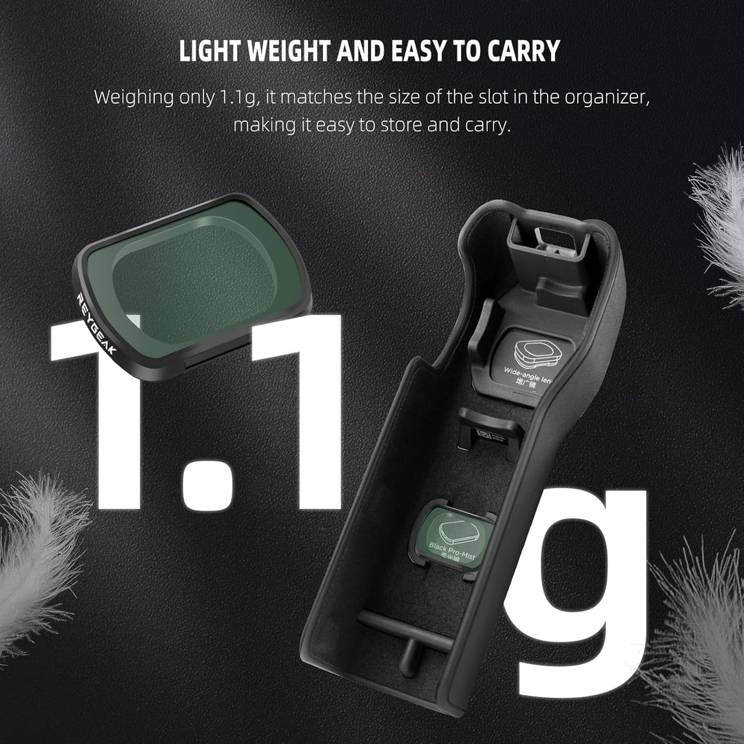 REYGEAK Black Mist Diffusion Filter für DJI Osmo Pocket 3，Schwarze Leichter Diffusionsfilter ，Verträ