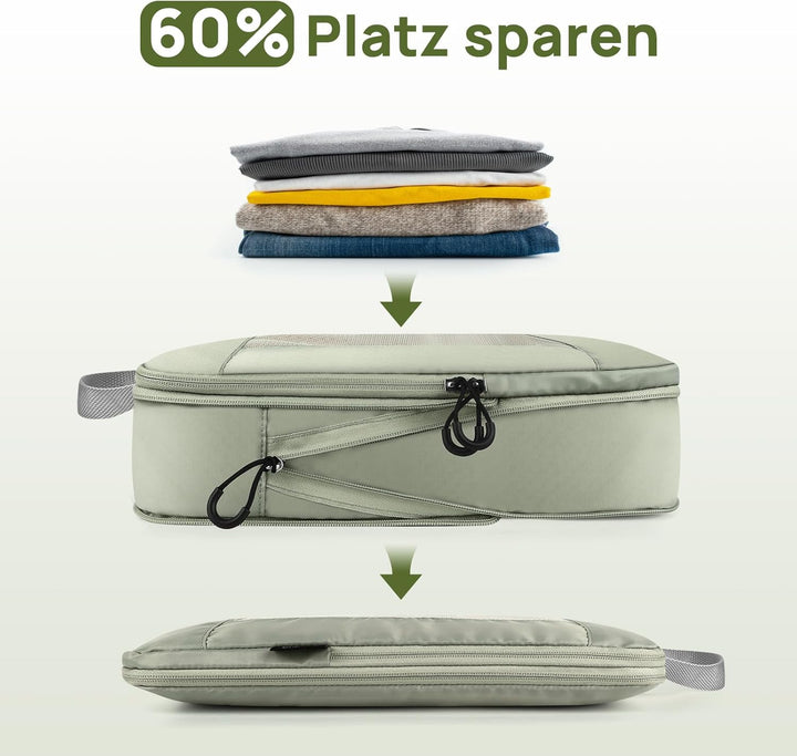 Koffer Organizer Kompression Set, Packwürfel Set Kompression Ihres Reisegepäcks, Compression Packing
