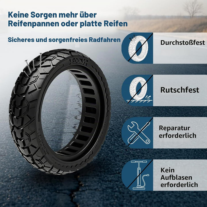 60/70-6.5 Solid Reifen 10x2.50 vollgummireifen Geländereifen für Ninebot Max G30/G30 D2/F2 Pro D/E3