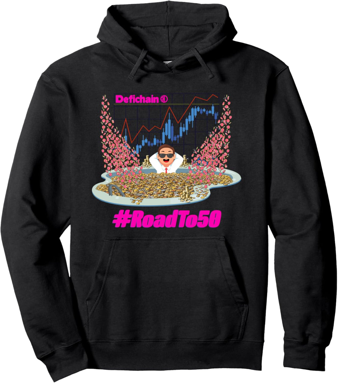 DFI Pool Chart DeFIChain #Roadto50 Crypto Krypto Pullover Hoodie