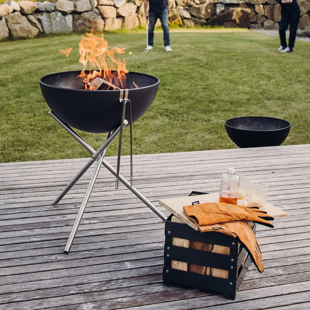 höfats - Bowl 57 Feuerset Flex mit Sternfuss und Dreibein - raucharme Feuerstelle mit Plancha Grillp