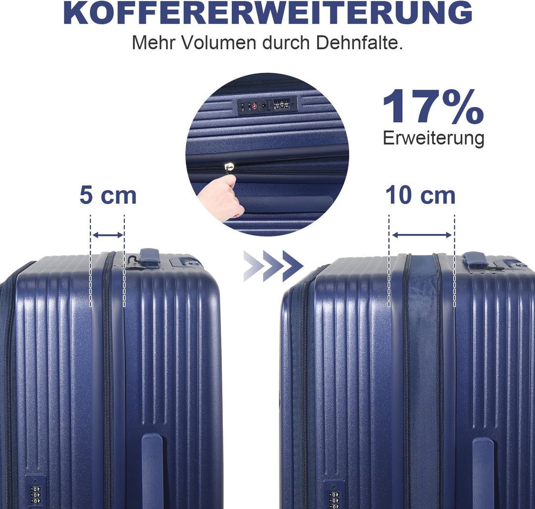 Erweiterbares Hartschalenkoffer Set, mit deutschem Polycarbonat hergestellt, 3-teilig, Spezielles Fr