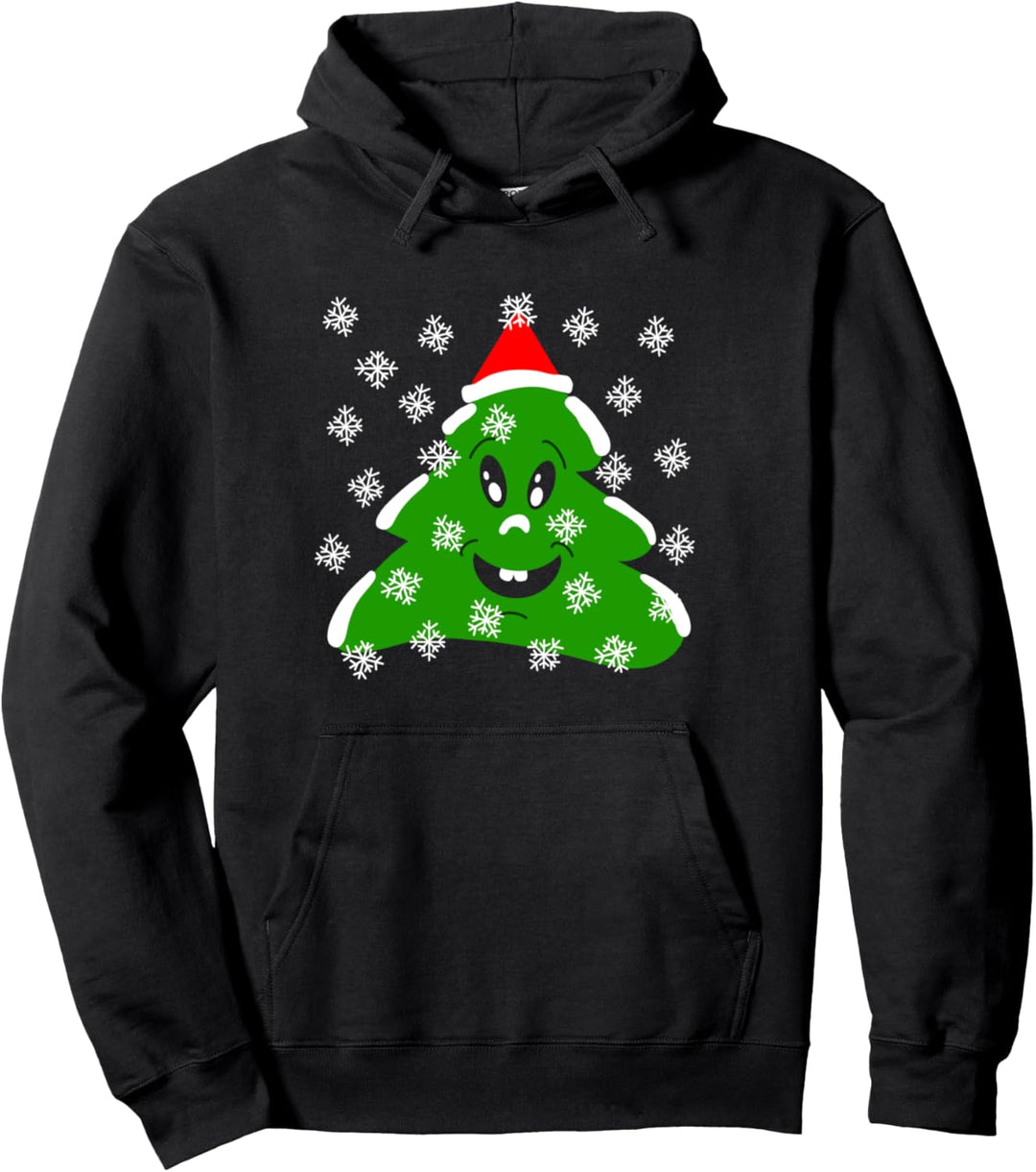 Lächelnder Weihnachtsbaum Pullover Hoodie