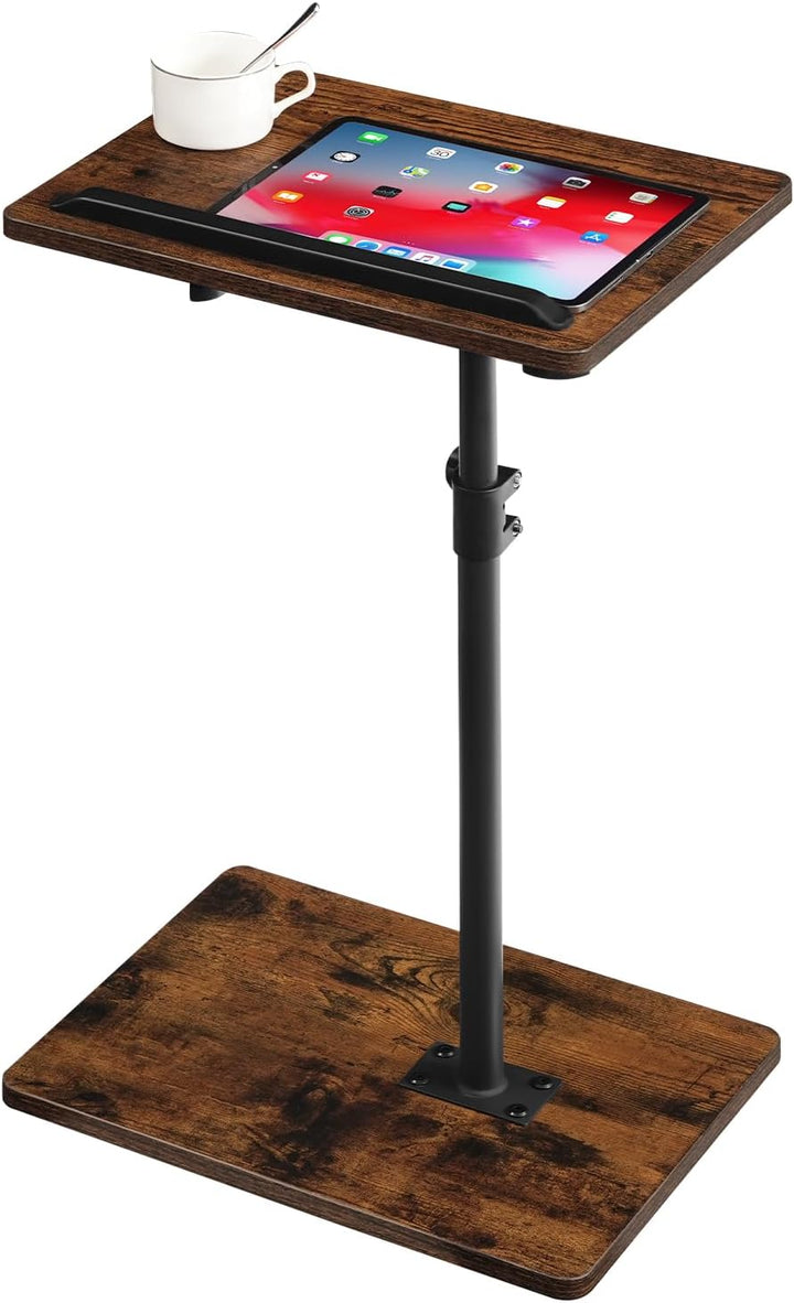 360° Drehbarer Beistelltisch, C-Form, Wohnzimmertisch mit Einstellbarer Höhe von 50,8-75 cm, Nachtti