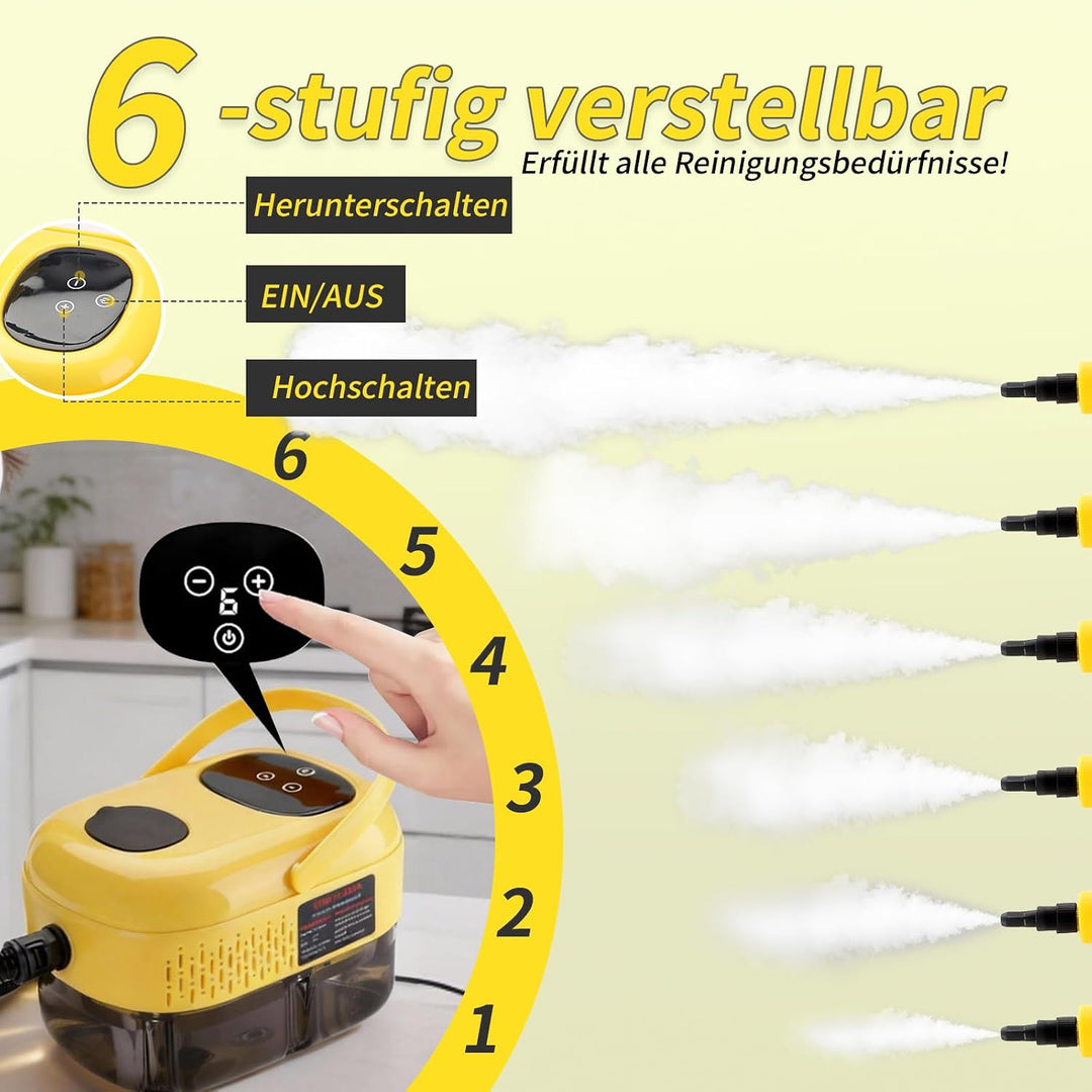 Dampfreiniger, Dampfreiniger Handgerät, 1.2L Wassertank, 15 Sekunden Aufheizzeit, 2500W Hochdruck St
