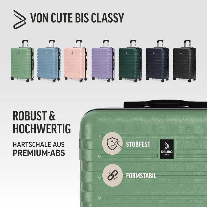 DEUBA TRAVEL Koffer Set 3tlg Hartschalenkoffer Mint, Mint