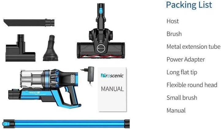 Proscenic P10 Akku Staubsauger, kabelloser Staubsauger mit 4 Saugstufen, 22,000 Pa Starke Saugleistu