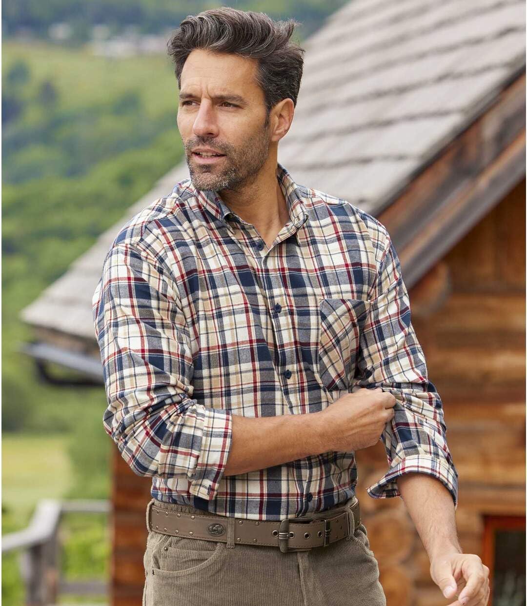 ATLAS FOR MEN - Kariertes Hemd aus Flanell - Langärmelig - Verfügbar in grossen Grössen von M bis 5X