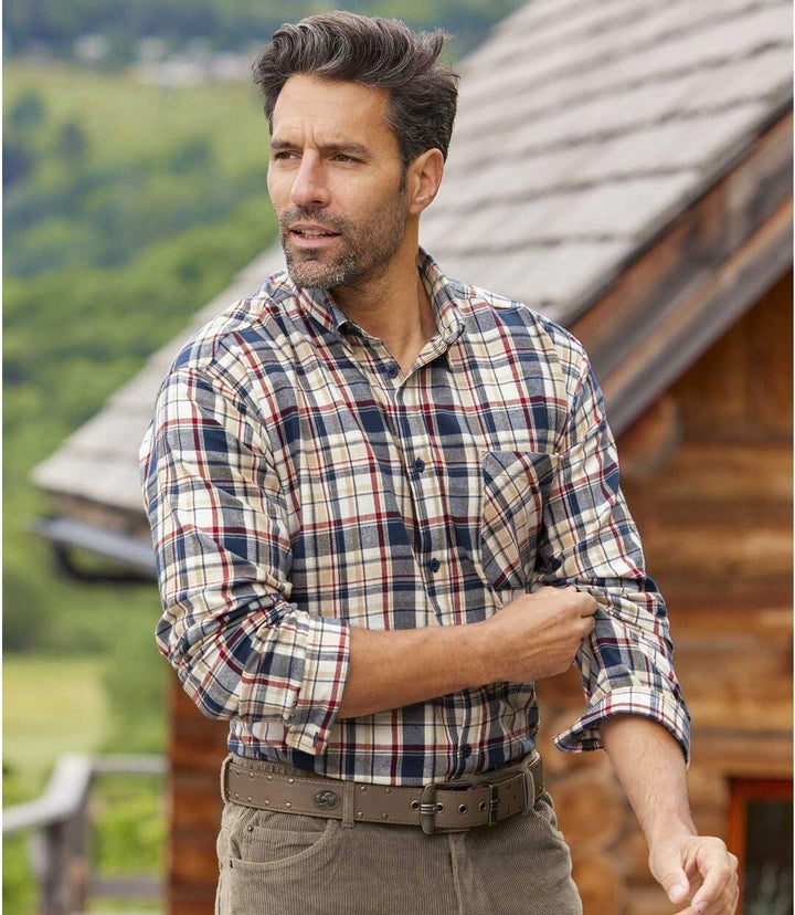 ATLAS FOR MEN - Kariertes Hemd aus Flanell - Langärmelig - Verfügbar in grossen Grössen von M bis 5X