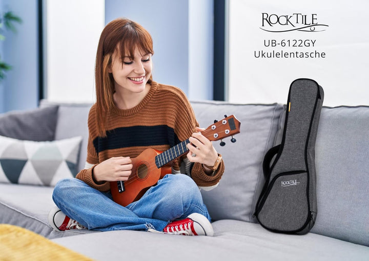 ROCKTILE Tasche für Sopran-Ukulele - Gigbag für Sopran-Ukulele - Maximale Innenmasse (LxBxH): 55 x 1