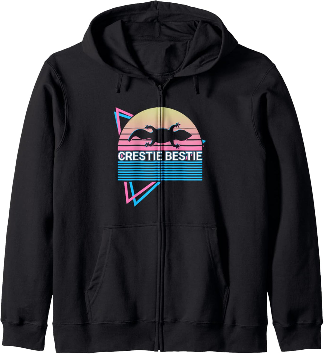 Bestie von Crestie Retro Crestie Bestie mit Haubengecko Kapuzenjacke