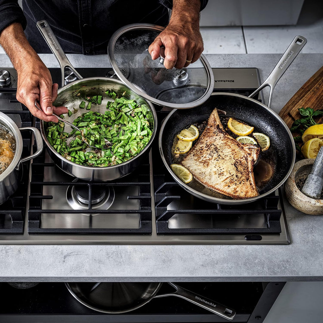 KitchenAid Multi-Ply Stainless Steel Edelstahl PFAS-frei Keramik Antihaft 24 cm und 28 cm Bratpfanne
