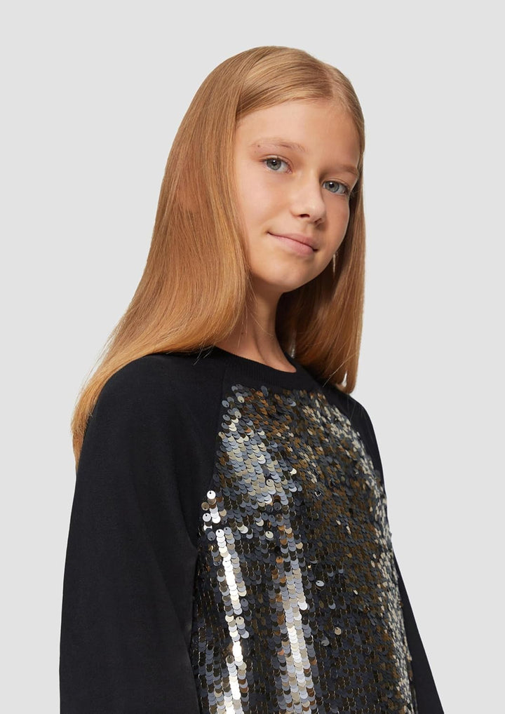 Mädchen Sweatshirt mit Pailletten, 9999