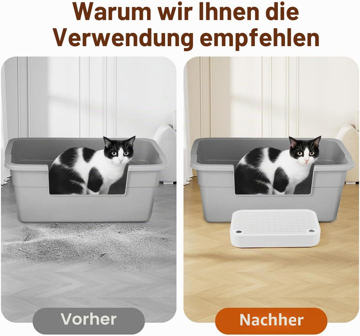 Kalolary Katzenstreu-Rampe mit Filtersystem – rutschfeste Treppe für Katzentoilette, Litter Catcher