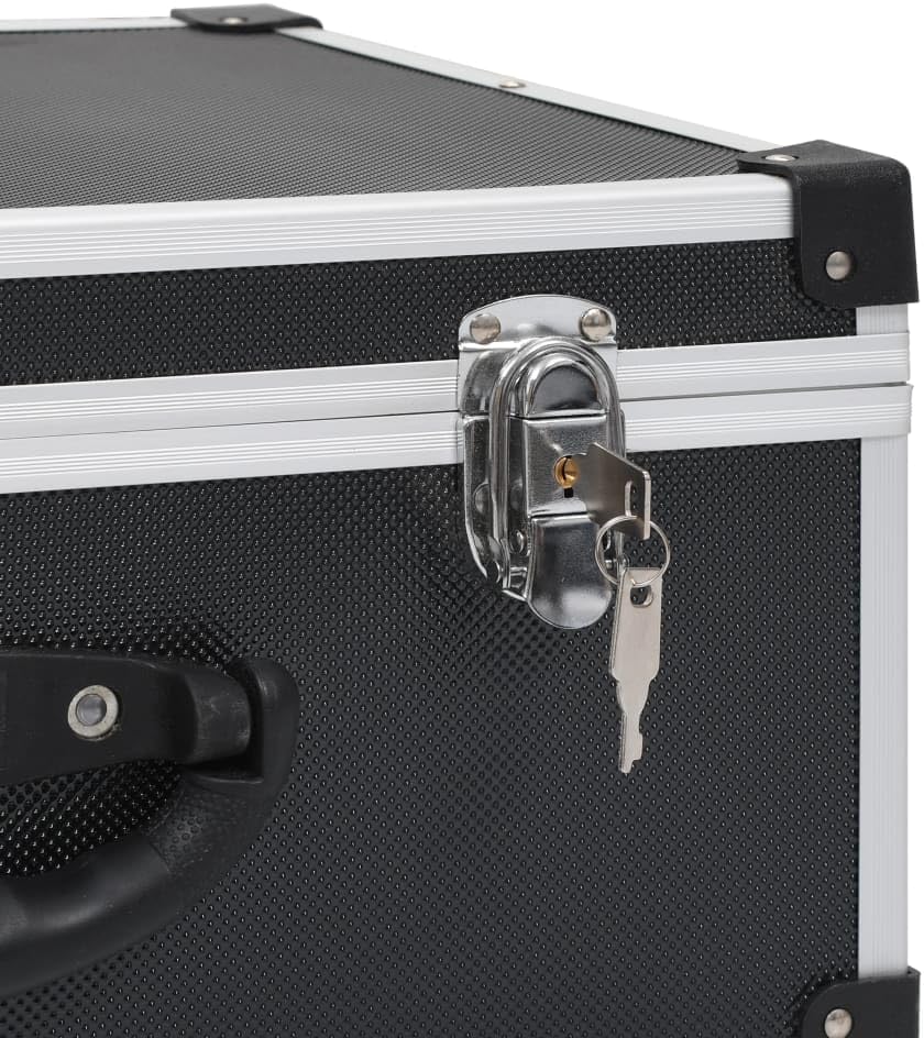 vidaXL CD Koffer für 60 CDs mit 2 Schlüsseln DJ Case Box Alukoffer Aufbewahrungsbox Transportbox Sor