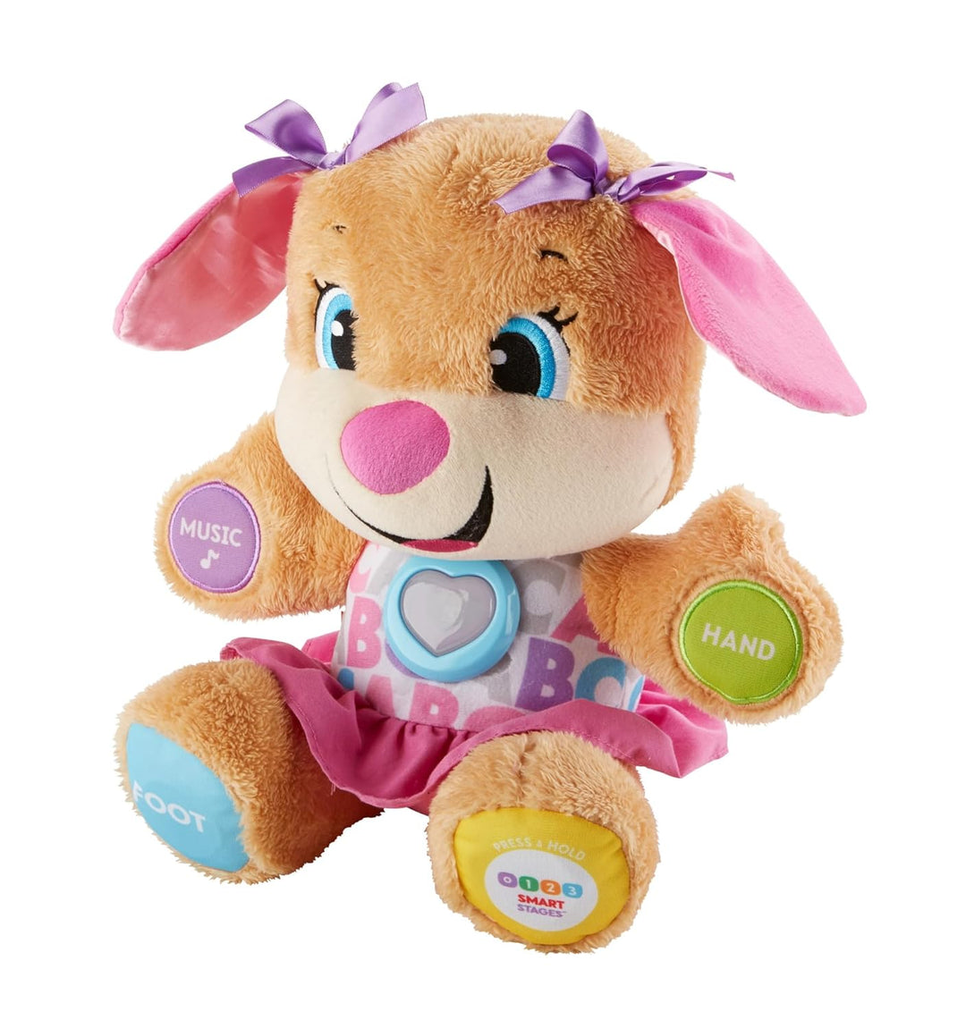 Fisher-Price Lernspass Hundefreundin, sprechendes, singendes Kuscheltier, Baby Spielzeug ab 6 Monate