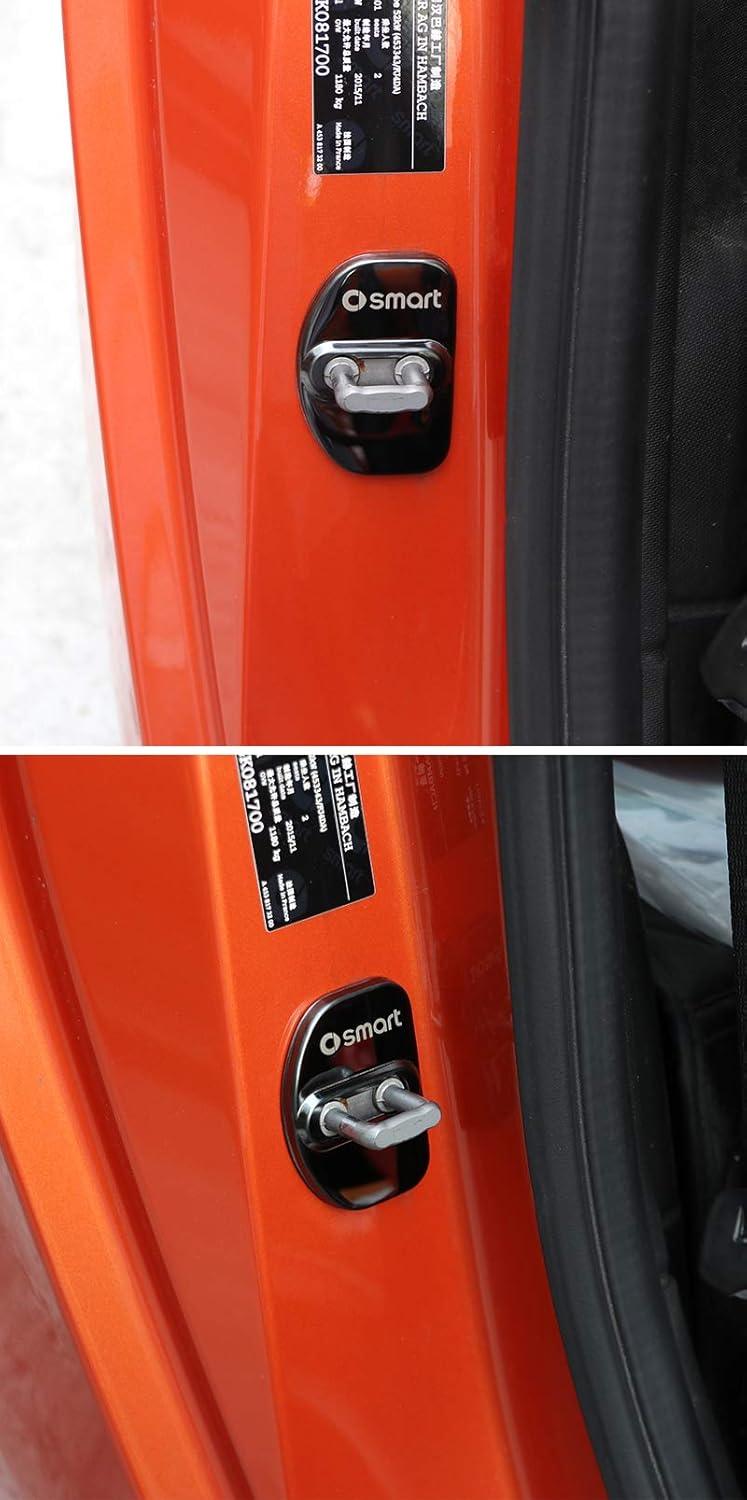 SHIFENG Edelstahl-Autotürverriegelungsabdeckung für Smart 453 Fortwo Forfour 2015–2019 Zubehör, 2er-