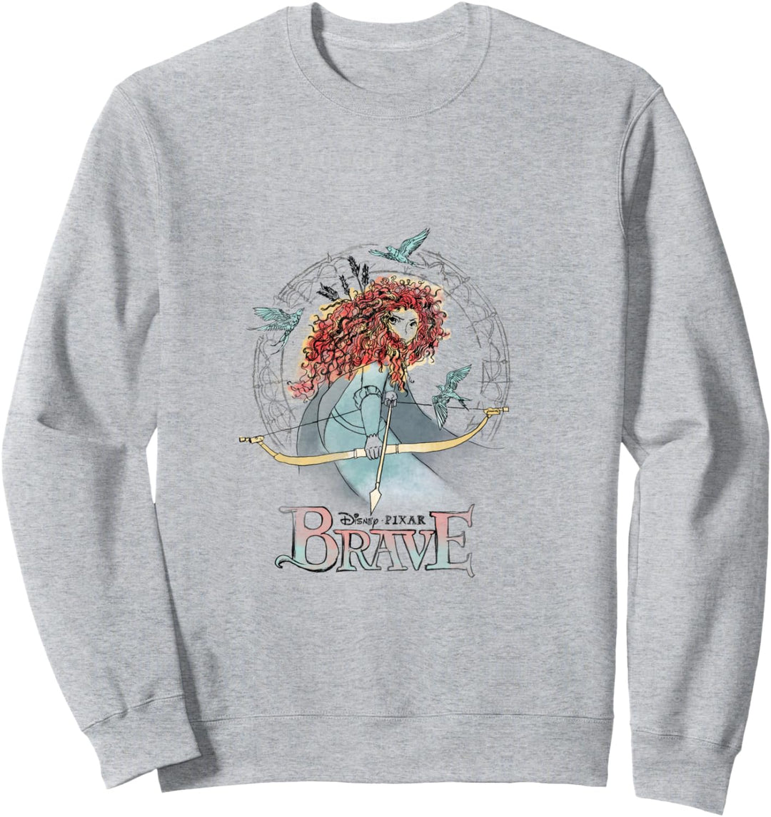 Disney Brave Merida Watercolor Title Sketch Sweatshirt