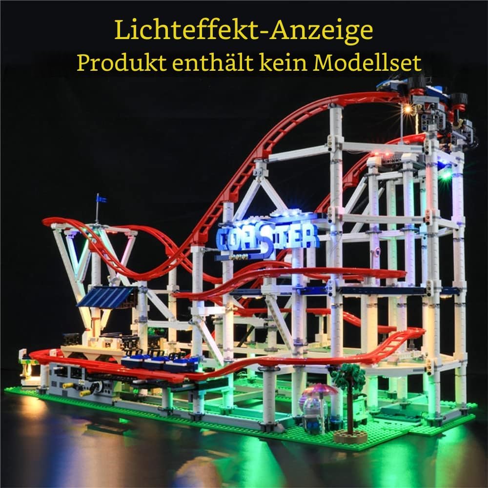 GEAMENT LED Licht-Set Kompatibel mit Lego Achterbahn (Roller Coaster) - Beleuchtungsset für Creator