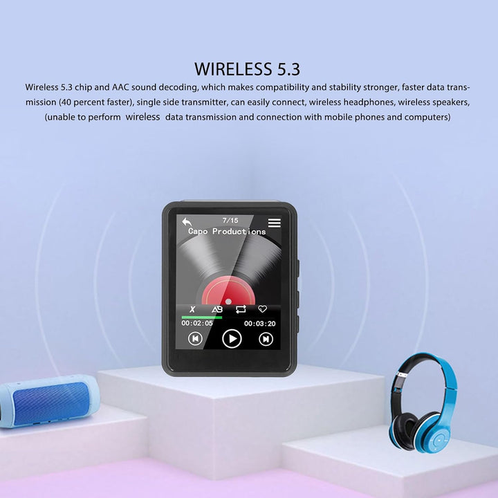 MP3-MP4-Player, MP3-Musik-Player mit 2,4-Zoll-Voll-Touchscreen und Speicher, Klassischer MP3-Player