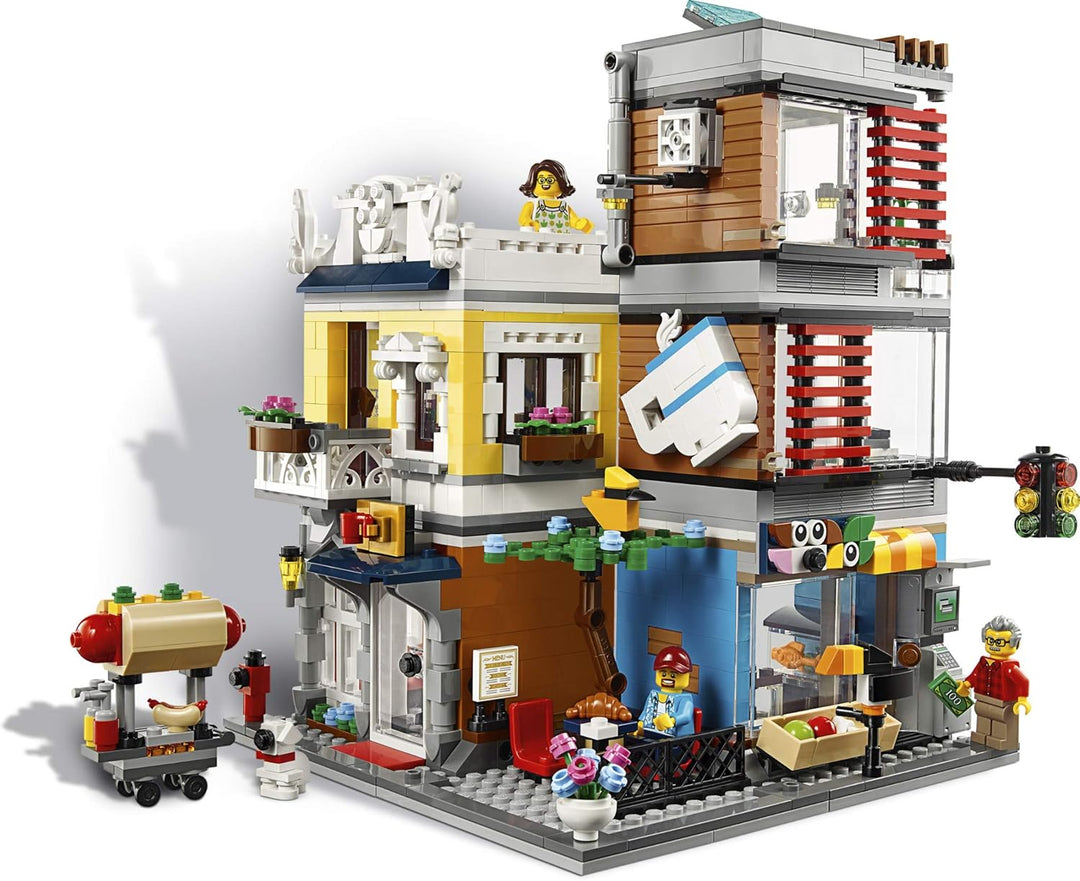 LEGO Creator 3 in 1 Townhouse Pet Shop &amp; Café 31097 Toy Store Building Set with Bank, Town Playset w