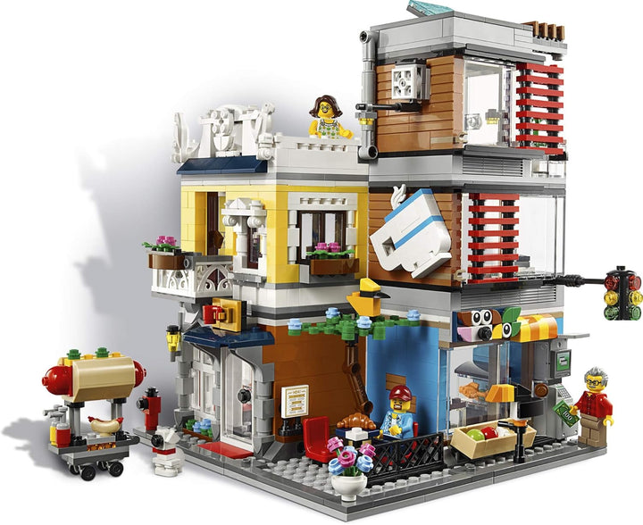 LEGO Creator 3 in 1 Townhouse Pet Shop &amp; Café 31097 Toy Store Building Set with Bank, Town Playset w