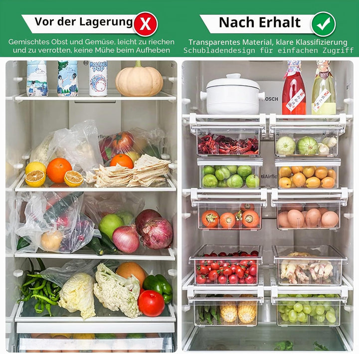 Fridge Organiser Transparent Partition Layer Organiser Adjustable Storage Shelf Clamp Drawer Organis