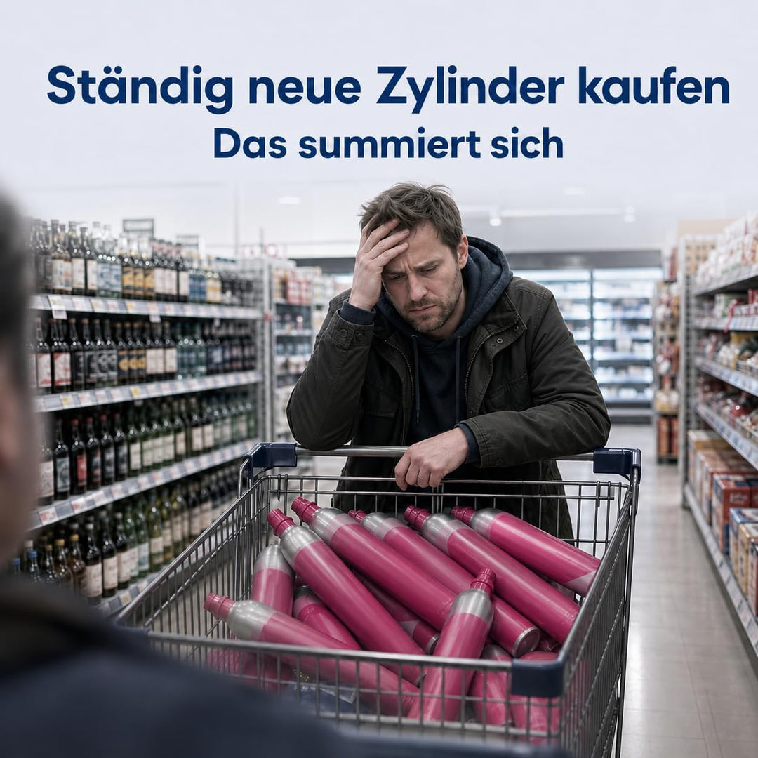 Wassersprudler Art Spar-Set mit 2kg CO2-Flasche 400L statt 60 L | optimal für Familien und Büro I TÜ