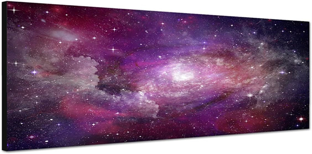 Paul Sinus Art Panoramabild auf Leinwand und Keilrahmen 150x50cm Weltraum Galaxie Sterne Planeten