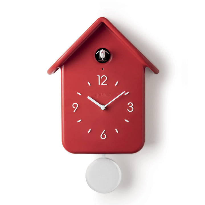 Guzzini - QQ, Kuckucksuhr mit Pendel - Rot, 24,8 x 12 x h39 cm - 16860208 Rot Single, Rot Single