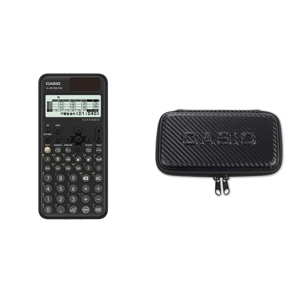 Casio FX-991DE CW ClassWiz technisch wissenschaftlicher Rechner + FX-CASE-CB-BK2 Schutzhülle für Cas
