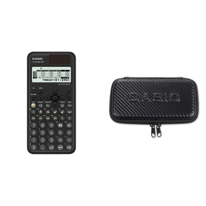 Casio FX-991DE CW ClassWiz technisch wissenschaftlicher Rechner + FX-CASE-CB-BK2 Schutzhülle für Cas