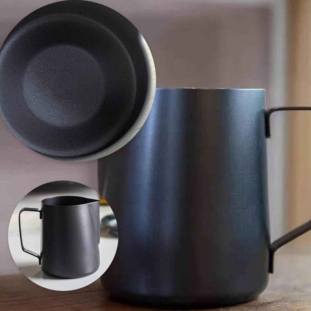 Milchkännchen, 350 mlMilchkanne aus Edelstahl mit Messung Mark, Barista Zubehör, Kaffee Creamer Milc