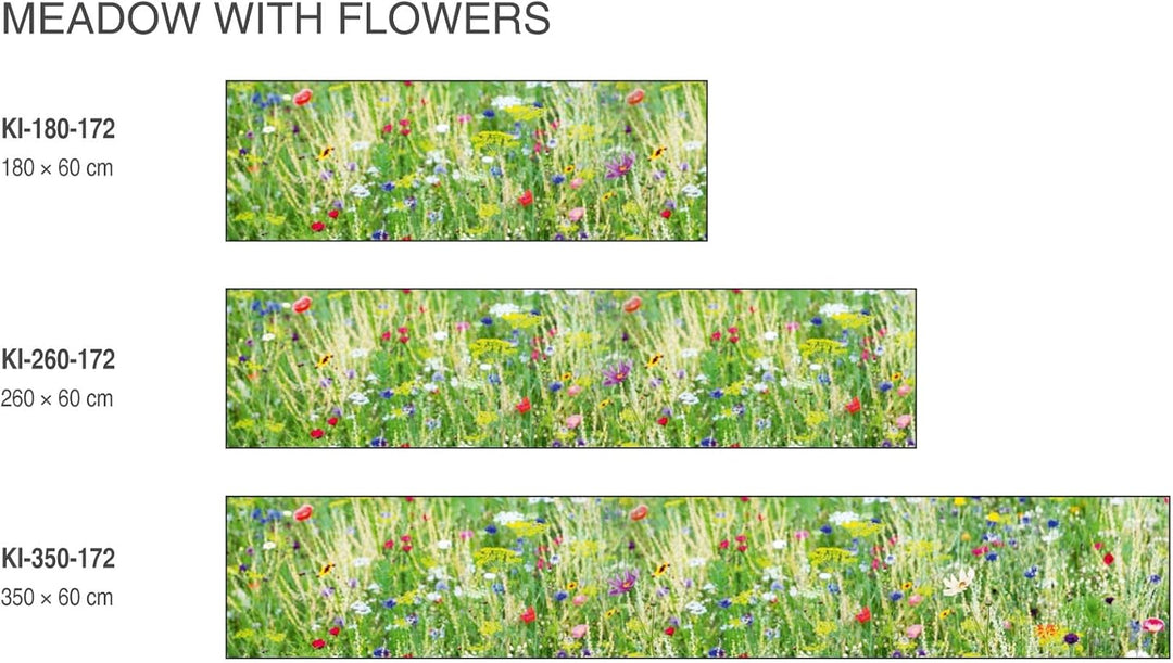 Dimex Küchenrückwand Folie selbstklebend Wiese mit Blumen | Klebefolie - Dekofolie - Spritzschutz fü