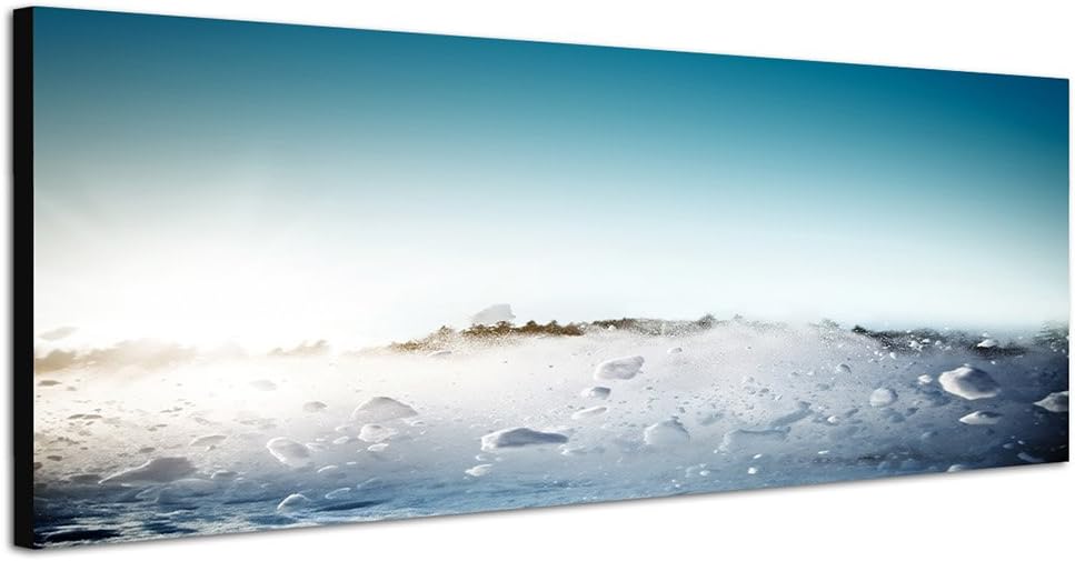 Paul Sinus Art Panoramabild auf Leinwand und Keilrahmen 150x50cm Schneelawine Himmel