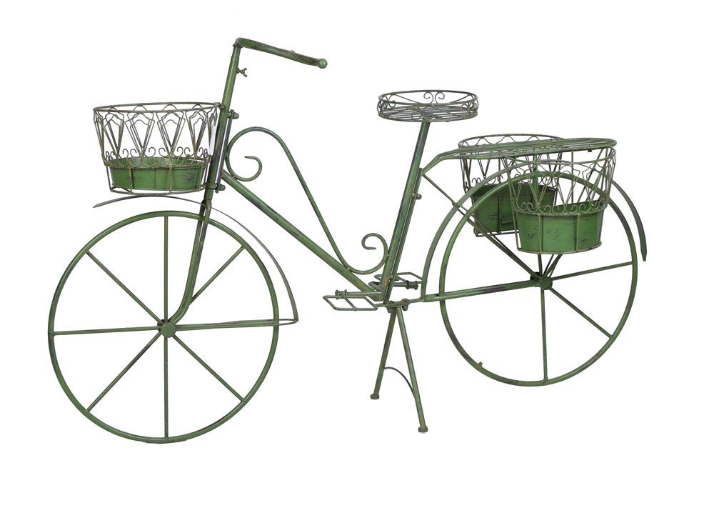 PFLANZFAHRRAD „LE JARDIN DE PROVENCE“ – Deko Fahrrad aus Eisen im Vintage Stil mit 4 Pflanzkörben Gr