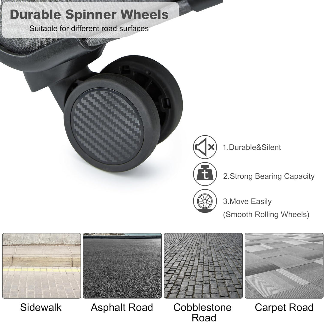 British Traveller Koffer Trolley Mittelgross Reisekoffer 4 Rollen Leicht Weichgepäck Handgepäck Koff