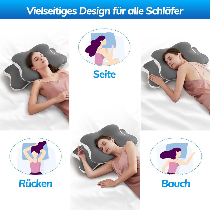 Orthopädisches Kissen, Memory Foam Kissen, Ergonomisches Kopfkissen Vermindert Nackenschmerzen, Kopf