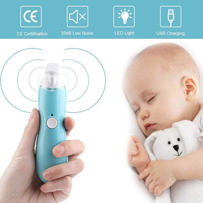 Baby Nagelfeile Elektrisch, Baby Nail Trimmer mit LED-Frontlicht, 9 Ersatz Schleifköpfen und Aufbewa