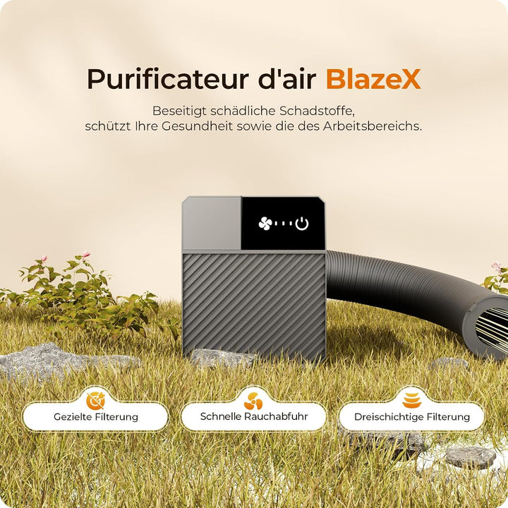 BlazeX Luftreiniger für M3 Lasergravierer, 3-stufiger Rauchabsauger mit HEPA- &amp; Aktivkohlefilter, ho
