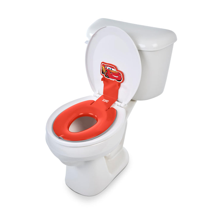 Disney Baby Cars Lightning McQueen Flip & Sit Töpfchensitz für Kleinkinder, Sicherer Toilettenaufsat