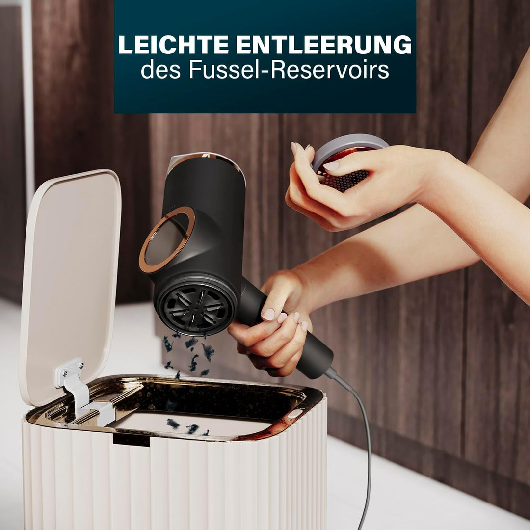 Princess faltbarer Dampfglätter für Textilien – 2-in-1 Dampfbügel mit Fusselentferner – tötet 99% al